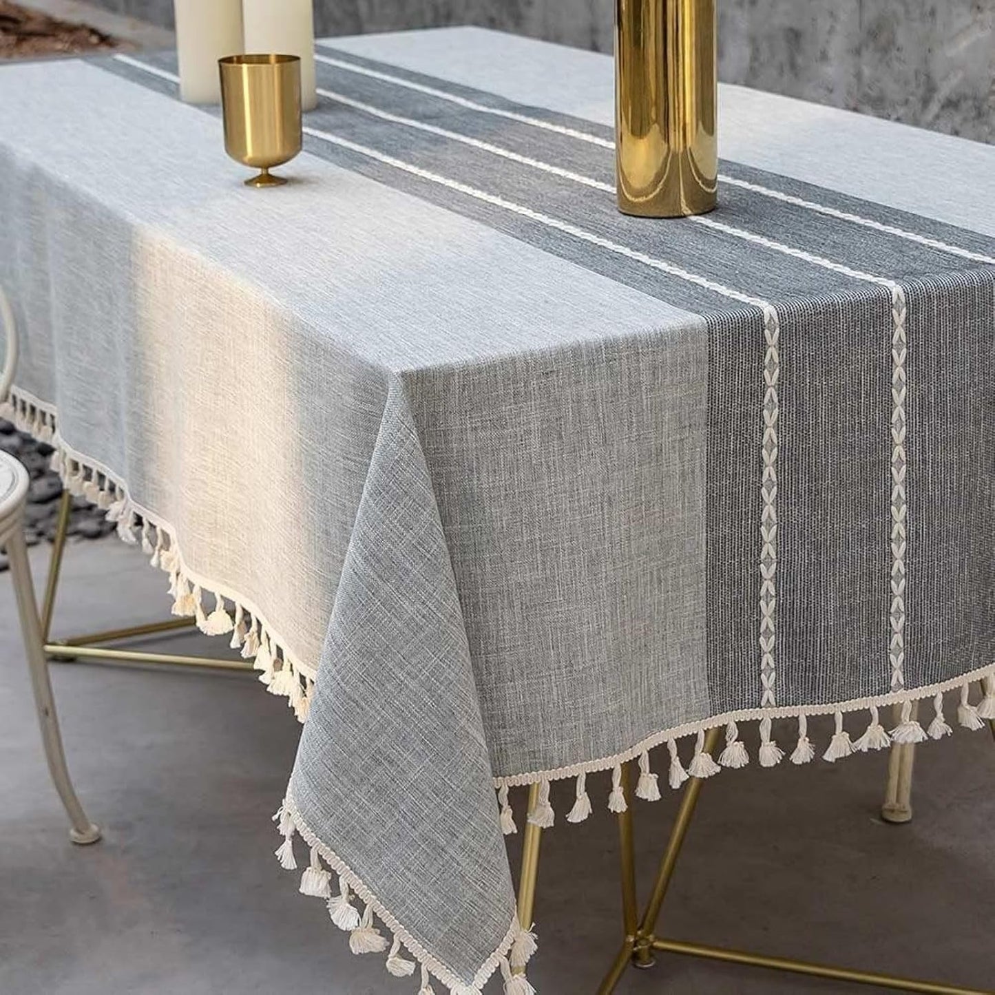 Deep Dream Tablecloths, Waterproof Table Cloth, Linens Wrinkle Free Anti-Fading, Rustic Table Cover Decoration for Kitchen Dinning Christmas (Rectangle/Oblong, 55''x70'',4-6 Seats, Light Coffee)