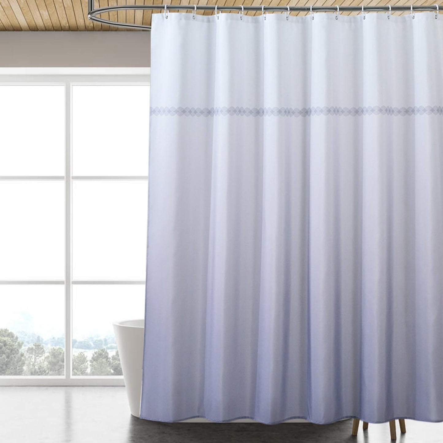 Fabric Shower Curtain Liner, Waterproof Hotel Quality, Bathroom Curtains Rust Resistant Grommets, 72 x 72 Machine Washable (Black)