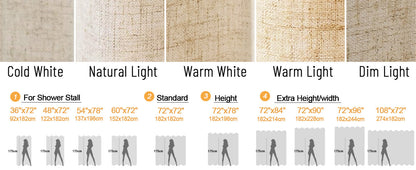 Shower Curtain Beige, Fabric Boho Farmhouse Shower Curtains for Bathroom Cream Cotton Natural Cloth Liner Set 72" W x 72" L