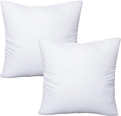 OKBA Throw Pillows Insert Set of 2, with 100% Cotton Cover,Bed and Couch - Indoor Hotel Decorative Pillows, 20x20 in White Pillows Inserts