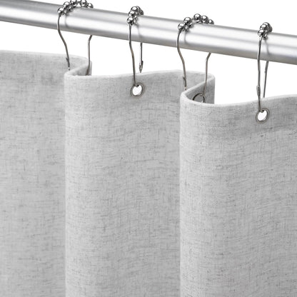 Shower Curtain Beige, Fabric Boho Farmhouse Shower Curtains for Bathroom Cream Cotton Natural Cloth Liner Set 72" W x 72" L
