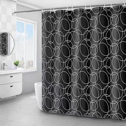 Fabric Shower Curtain Liner, Waterproof Hotel Quality, Bathroom Curtains Rust Resistant Grommets, 72 x 72 Machine Washable (Black)